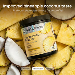 KEY NUTRIENTS glass of pineapple coconut hydration ready