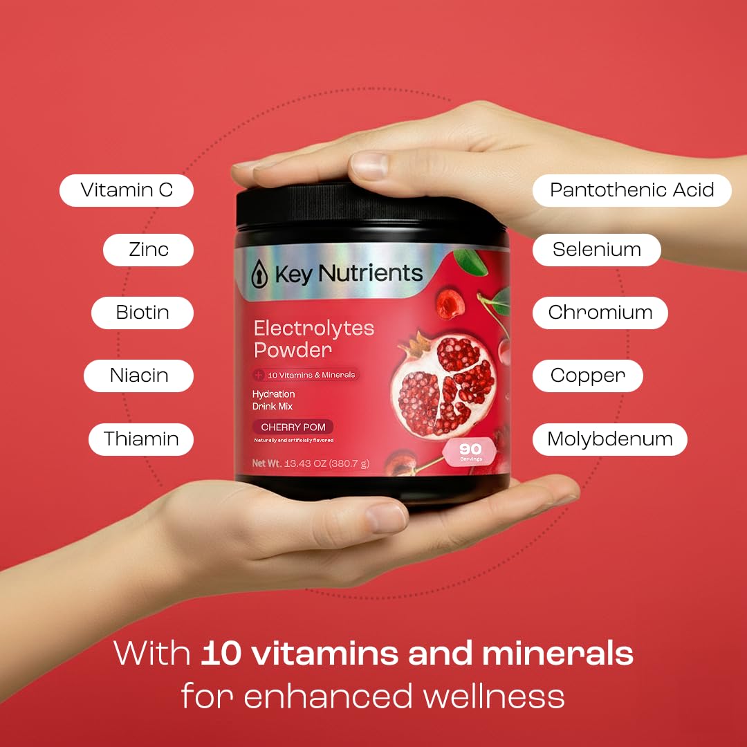 KEY NUTRIENTS Hydration glass with powder mixing to a clear, flavorful electrolyte drink.