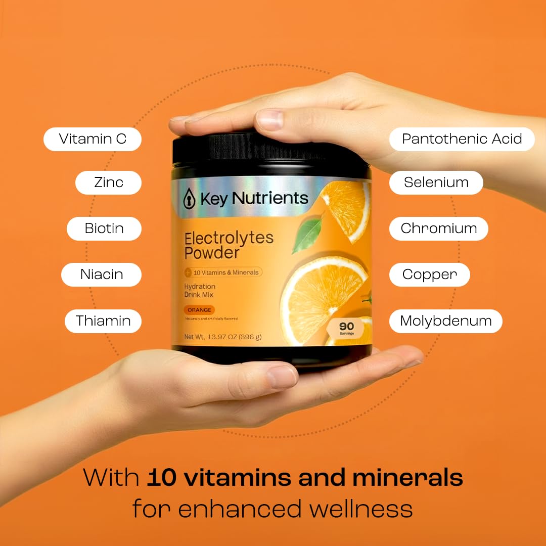 KEY NUTRIENTS Tangy Orange glass with dissolved powder ready to drink
