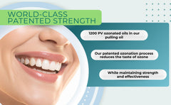 Keyoxygen ozonated pulling oil gums and teeth area implies gum support potential