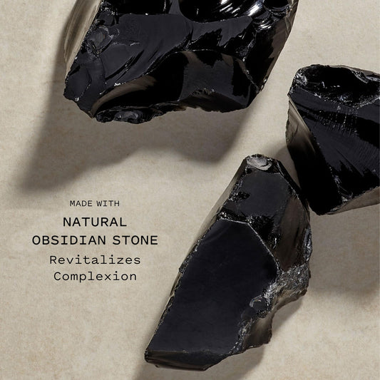 Keys Soulcare obsidian gua sha tool close-up with smooth surface for comfortable massage.