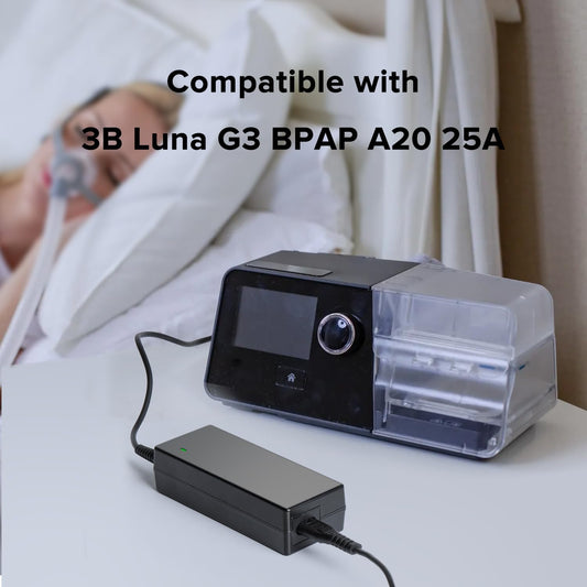 KFD CPAP power cord Luna G3 connector illustrating secure connection