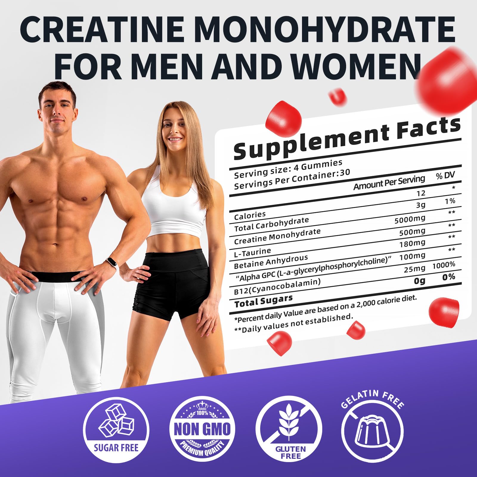 KGGCDD Creatine Monohydrate Gummies performance-ready jar for on-the-go use.
