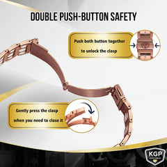 Close-up of 99.99% pure copper and brushed coating on KGP bracelet