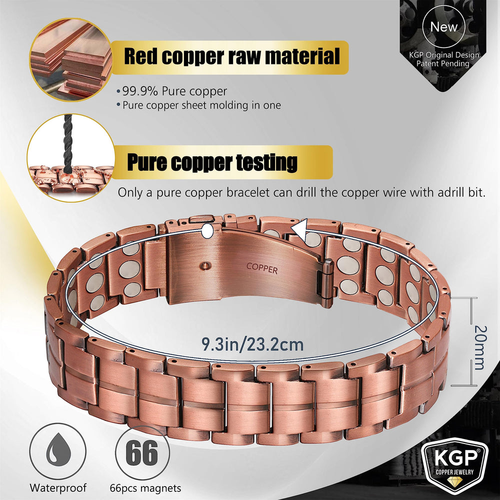 KGP bracelet side profile with adjustable links for a comfortable fit