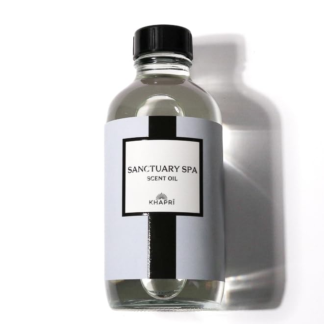 KHAPRI Sanctuary Spa Scent bottle front view for long lasting home fragrance.