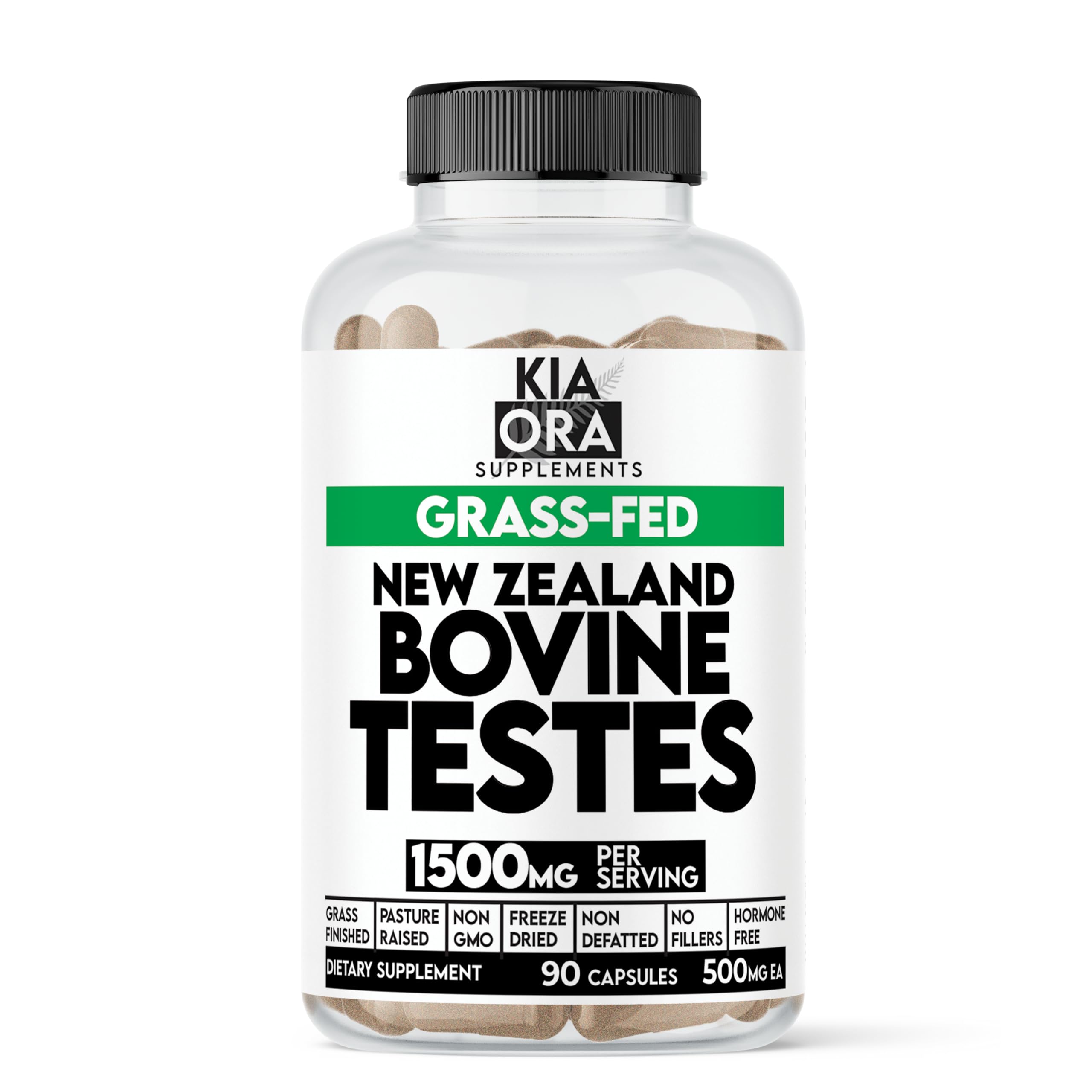 Kia Ora Supplements Pure New Zealand Beef Testes bottle for daily supplement use