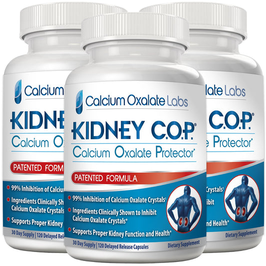 KIDNEY C.O.P. Calcium Oxalate Protector bottle view supporting urinary health and stone risk management.