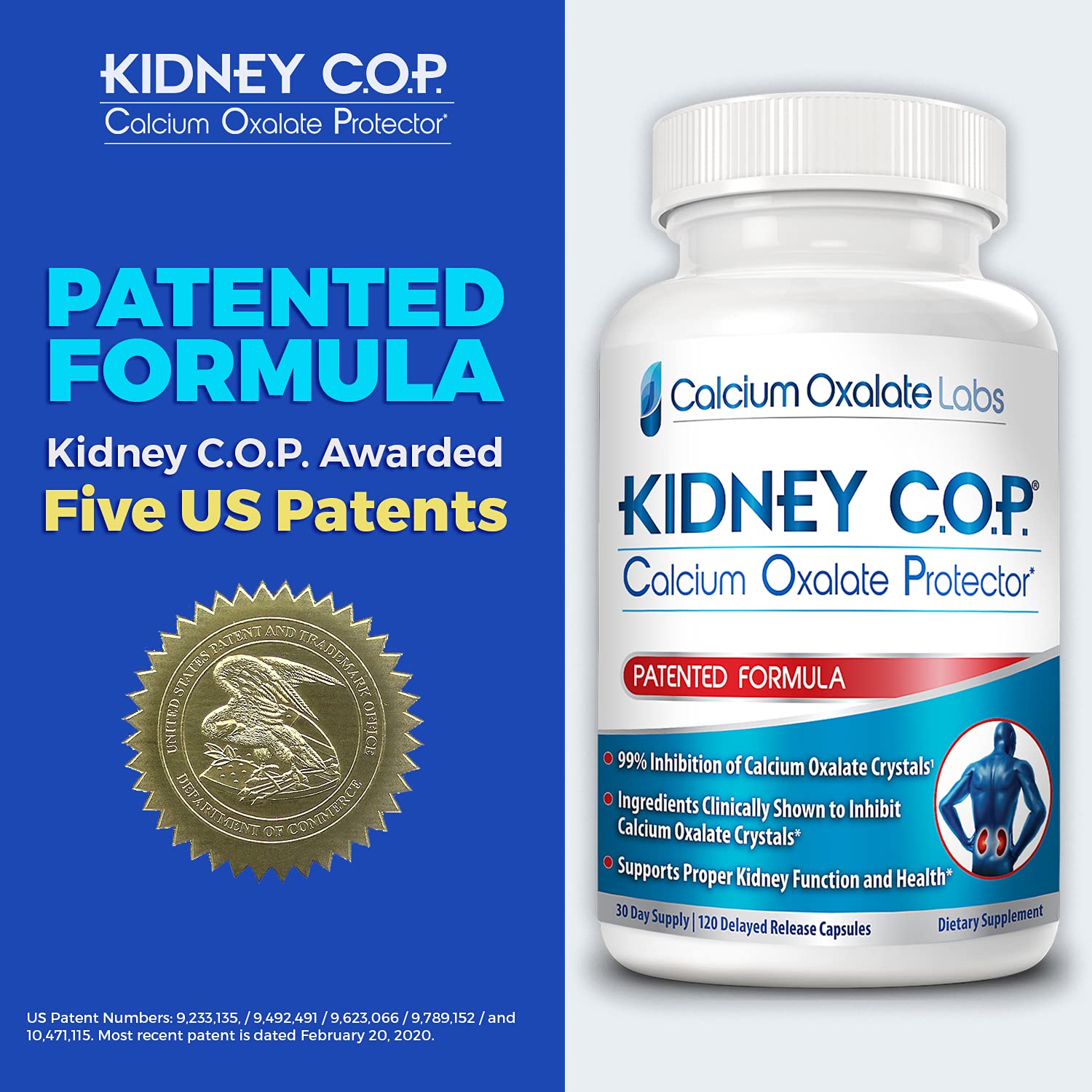 KIDNEY C.O.P. patented formulation capsules illustrate science-backed design