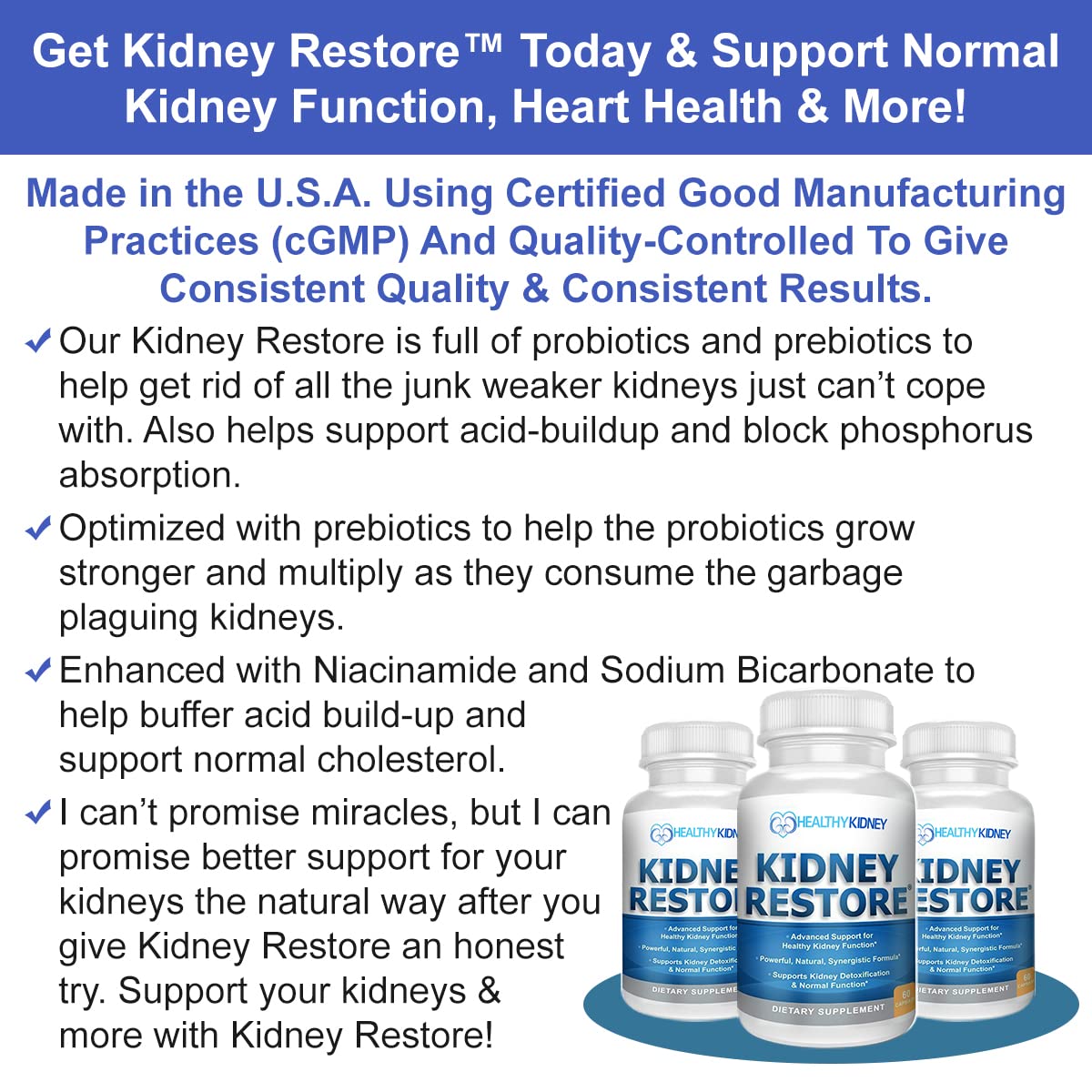 Kidney-D capsules close-up featuring vitamins C, K2 and minerals.
