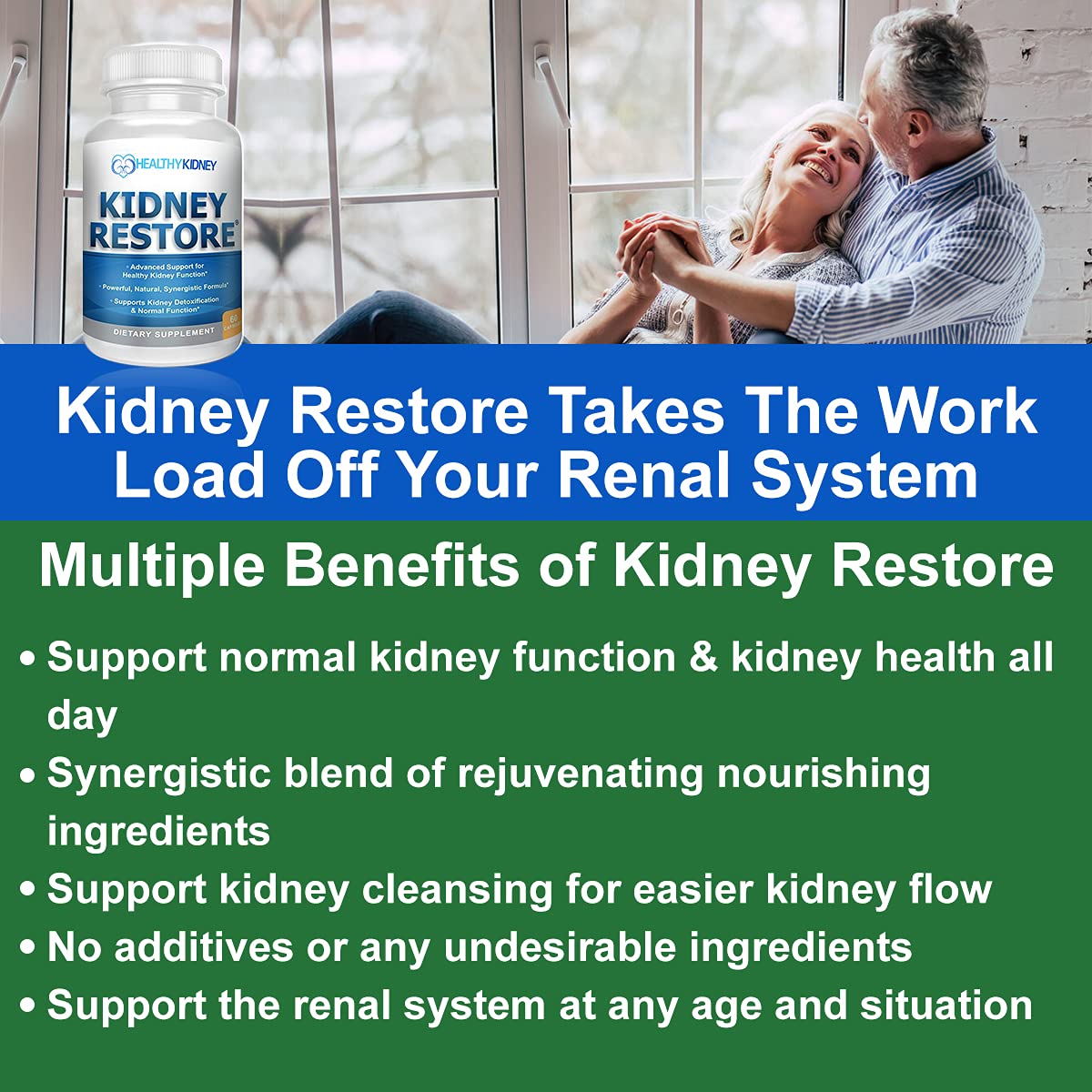 Free eBook promo for Kidney Restore 3-pack included with purchase.