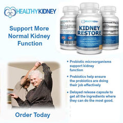 Health coach brochure and Kidney Restore 3-pack kit available for support.