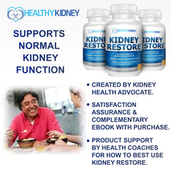 Pour shot of Kidney Restore 3-pack capsules illustrating easy ingestion.