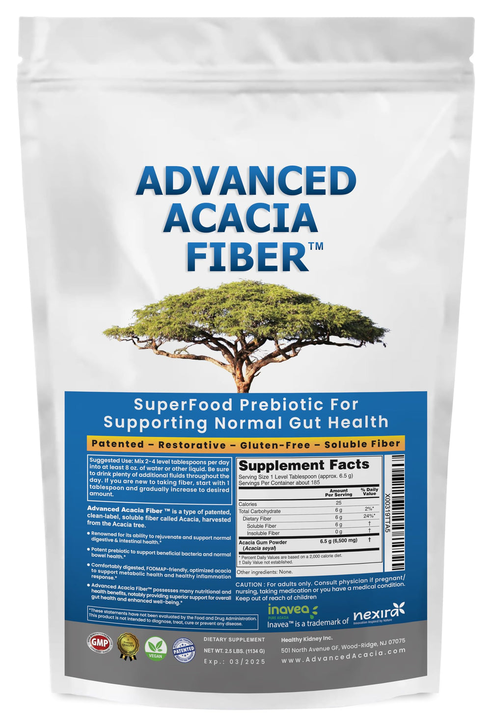 Kidney Restore Advanced Acacia Fiber Powder bottle ready for daily gut support
