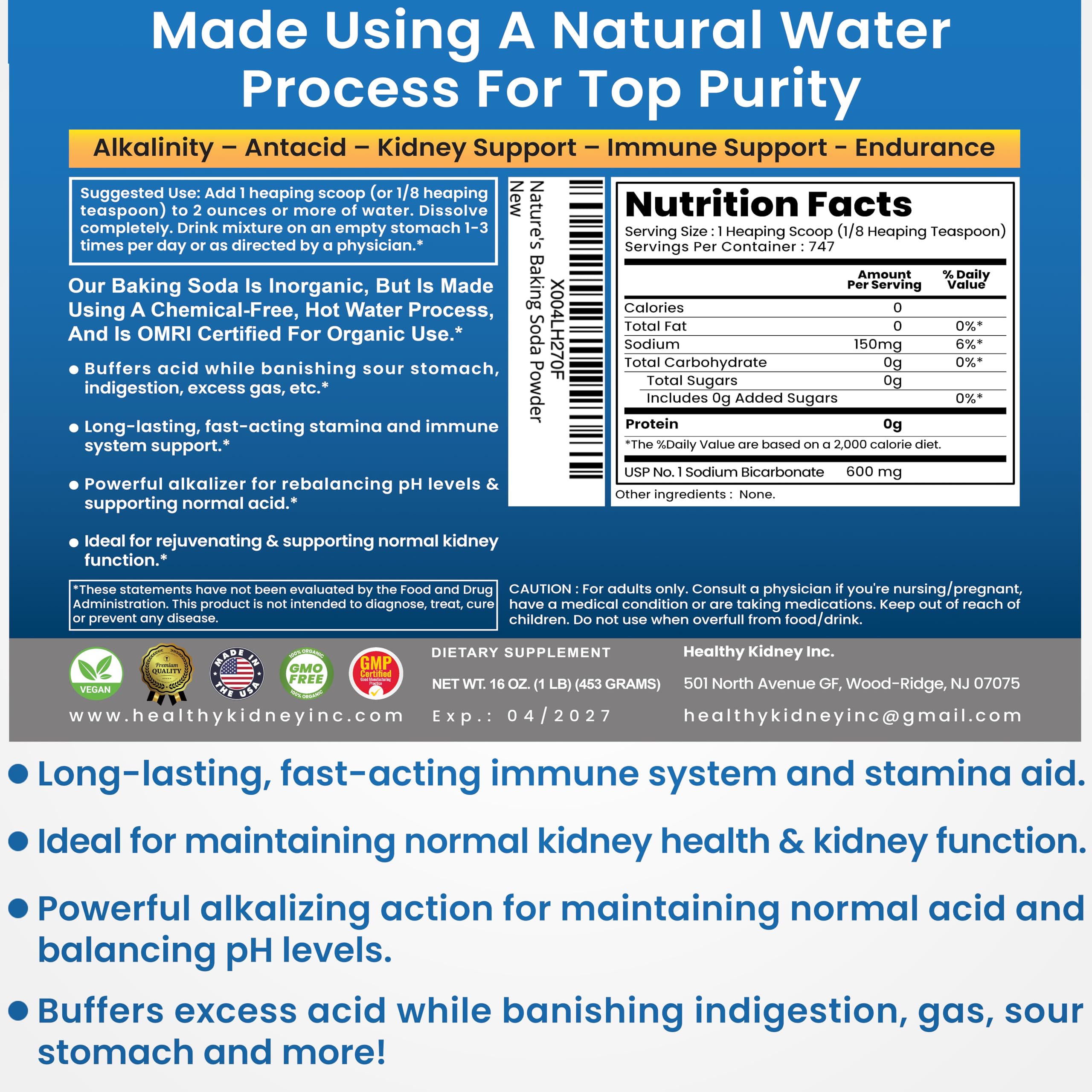 Kidney Restore bulk jar with spoon for precise daily dosing