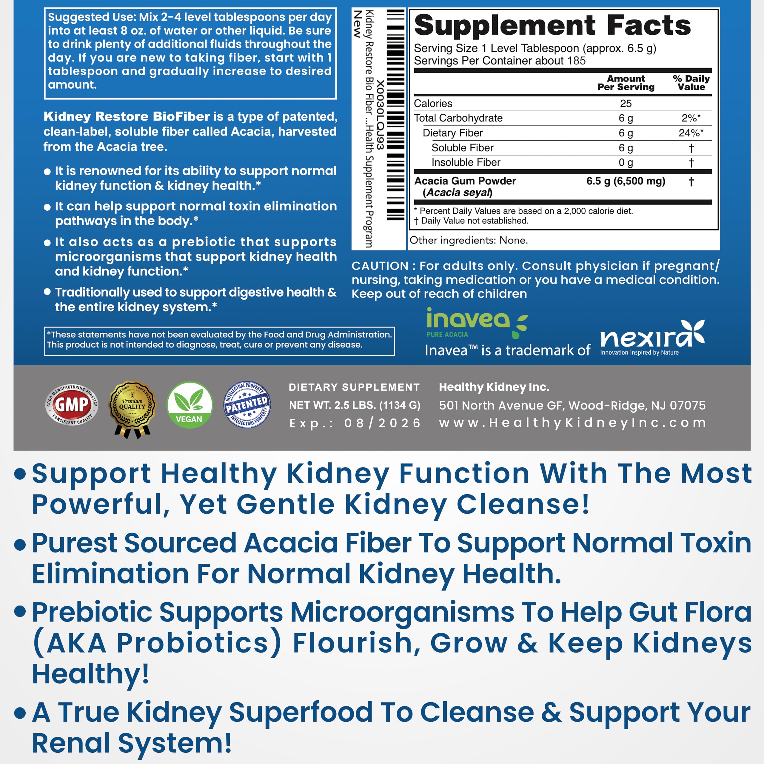 Bio Fiber demonstrates prebiotic benefits supporting beneficial gut bacteria.