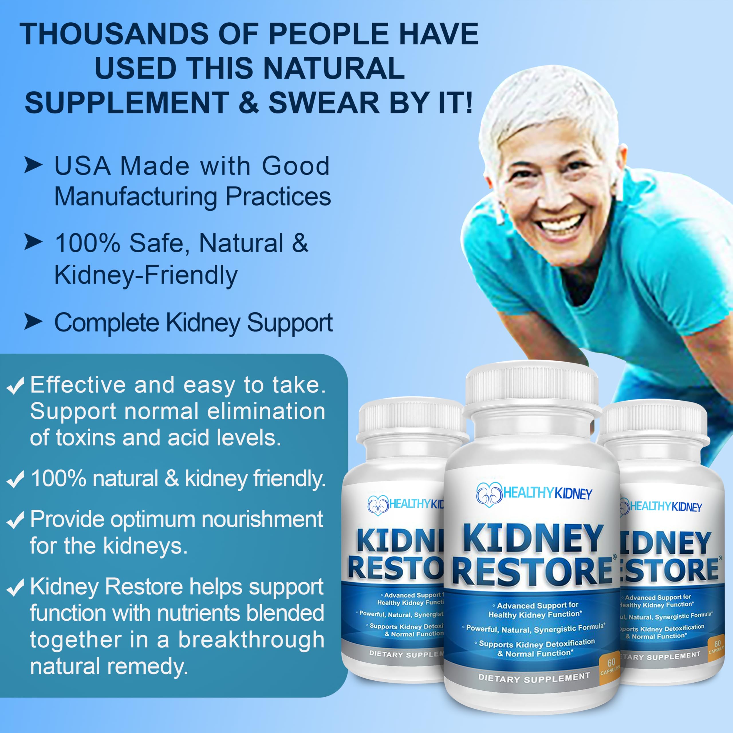 Kidney Restore capsules closeup highlighting form and dosing.