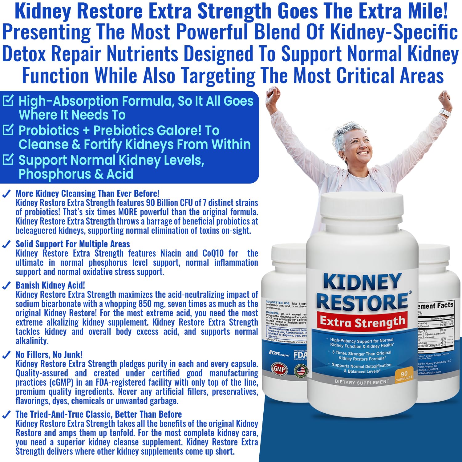 Kidney Restore delayed-release capsules on shelf for targeted kidney delivery