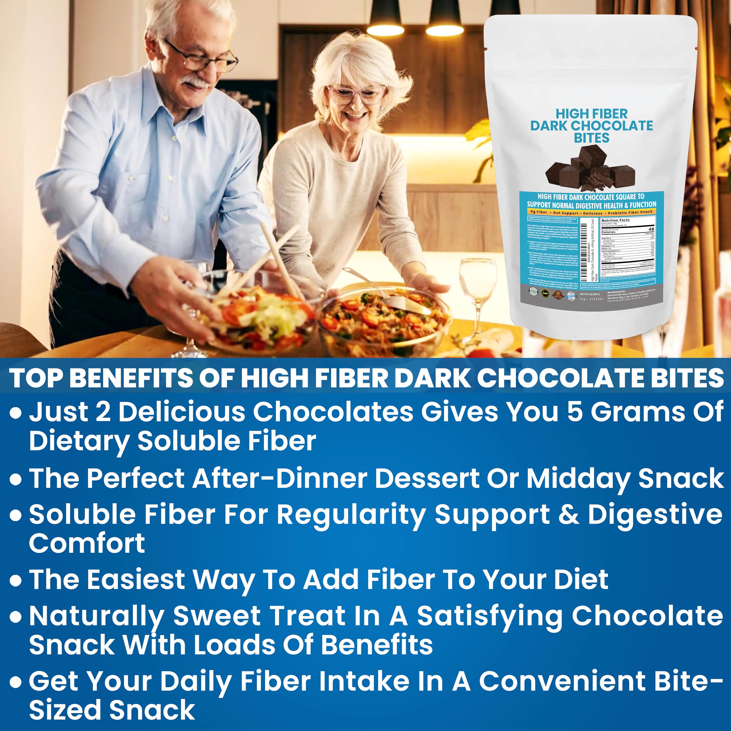 Kidney Restore high fiber bites kids enjoying a chocolate snack with gut-friendly fiber.