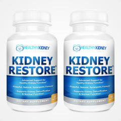 Kidney Restore kidney cleanse bottle with packaging indicating renal support benefits
