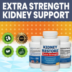 Kidney Restore label closeup featuring sodium bicarbonate and nutritional details