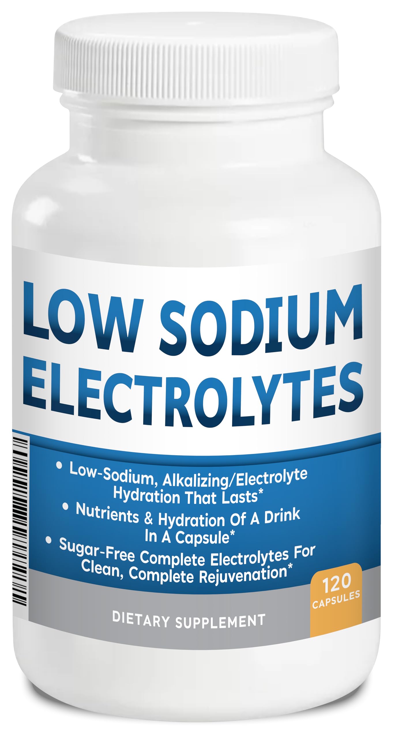 Kidney Restore low-sodium electrolytes bottle with compact pills for on-the-go hydration.