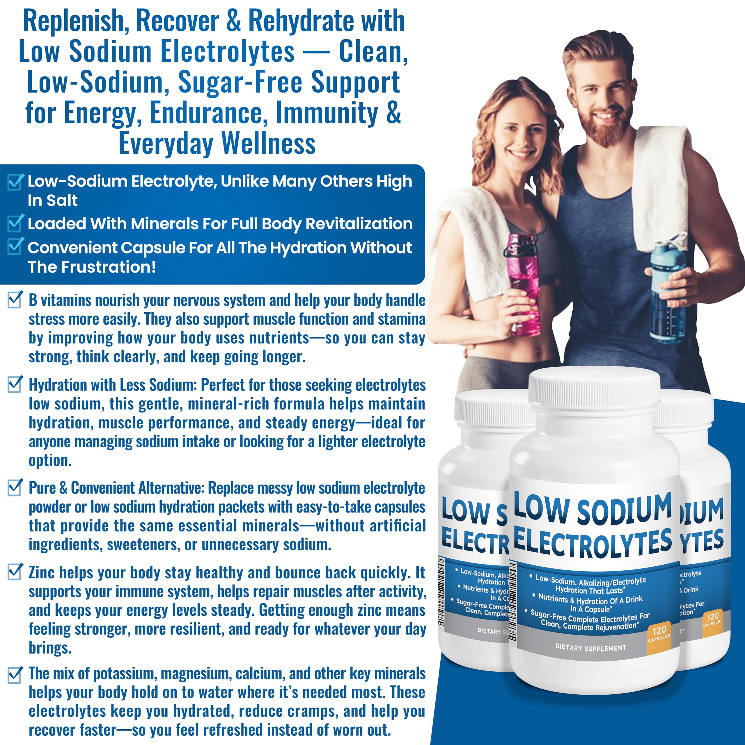 Kidney Restore electrolyte label close-up highlighting very low sodium formula.