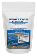 Kidney Restore Nature’s Sodium Bicarbonate bottle showing aluminum-free alkaline powder.