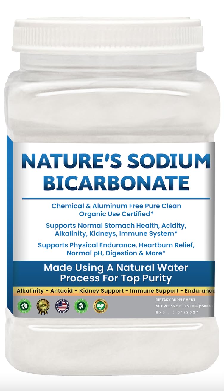 Kidney Restore sodium bicarbonate packshot highlighting purity and aluminum-free formula for everyday alkalinity