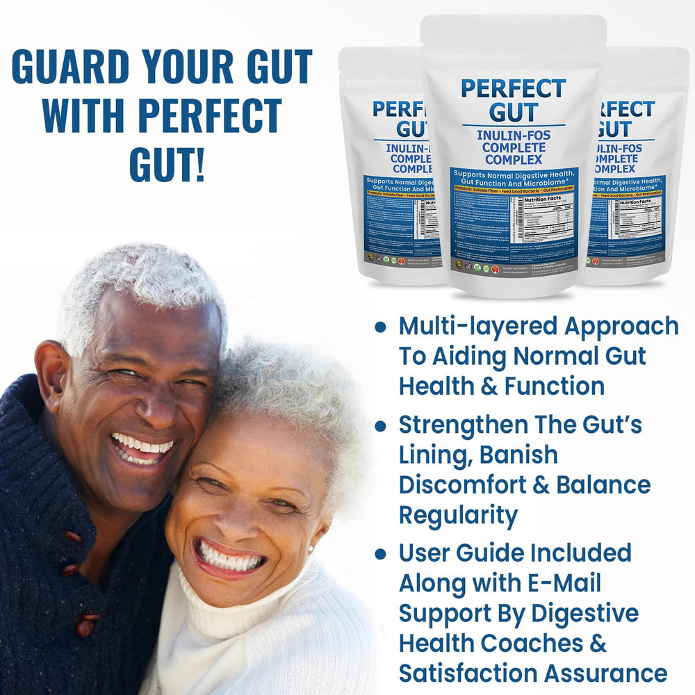 Kitchen scene with Perfect Gut powder ready to blend into recipes.