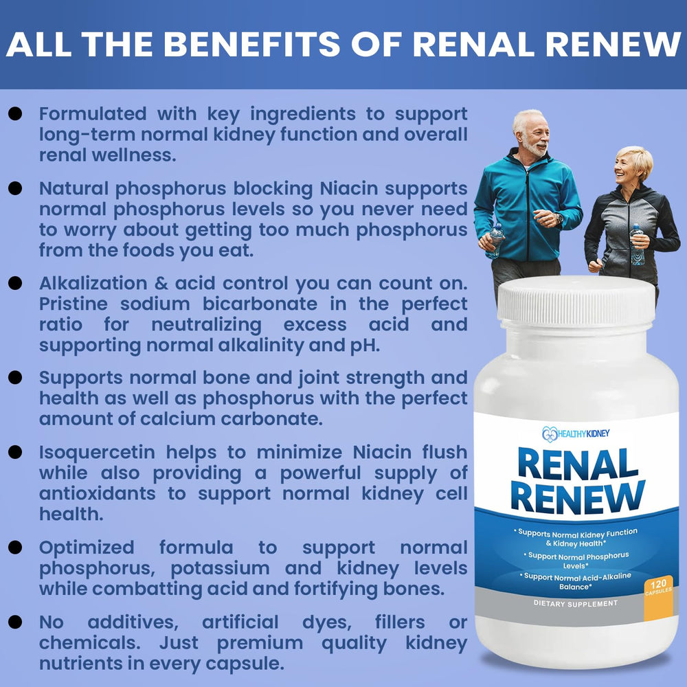 Kidney Restore Renal Renew science graphic communicates kidney support pathways.