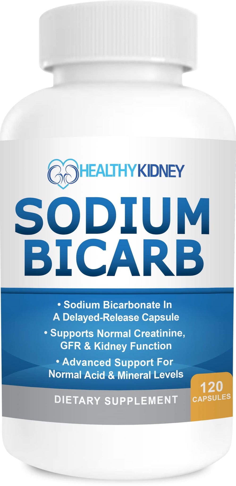 Kidney Restore sodium bicarbonate capsules, 650mg, for targeted kidney support.