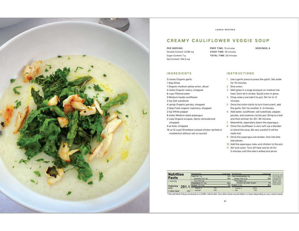 KIDNEY C.O.P. included Ultimate Low Oxalate Diet Cookbook