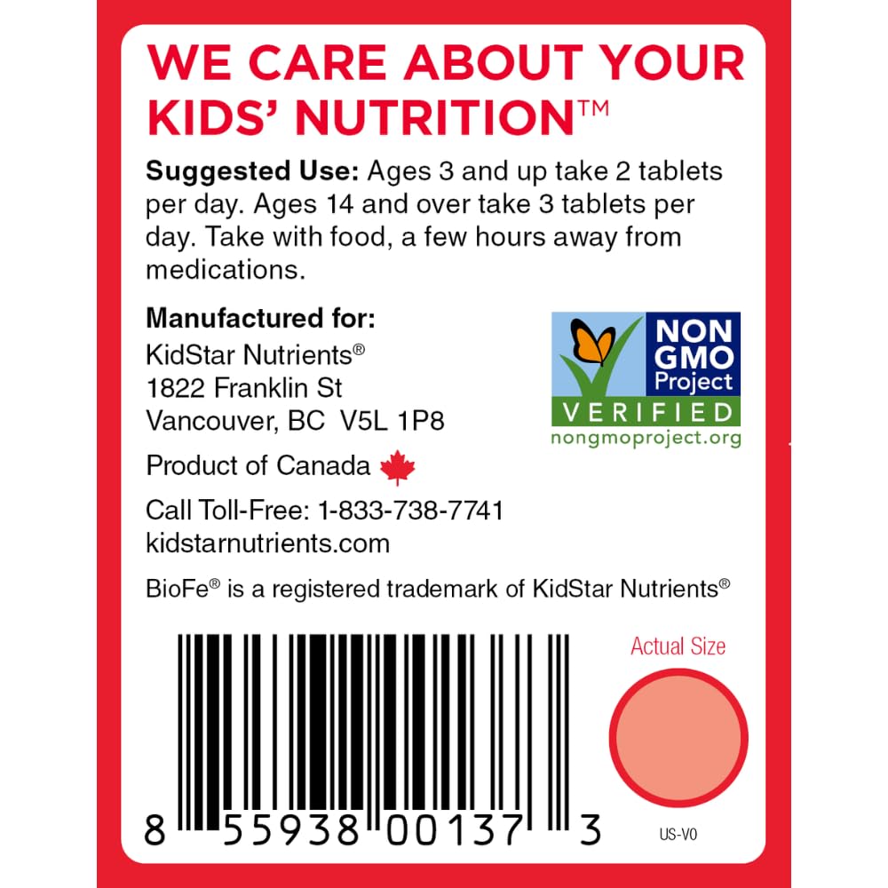 KidStar Nutrients BioFe Pure Iron chews enjoyed by a child for sugar-free option