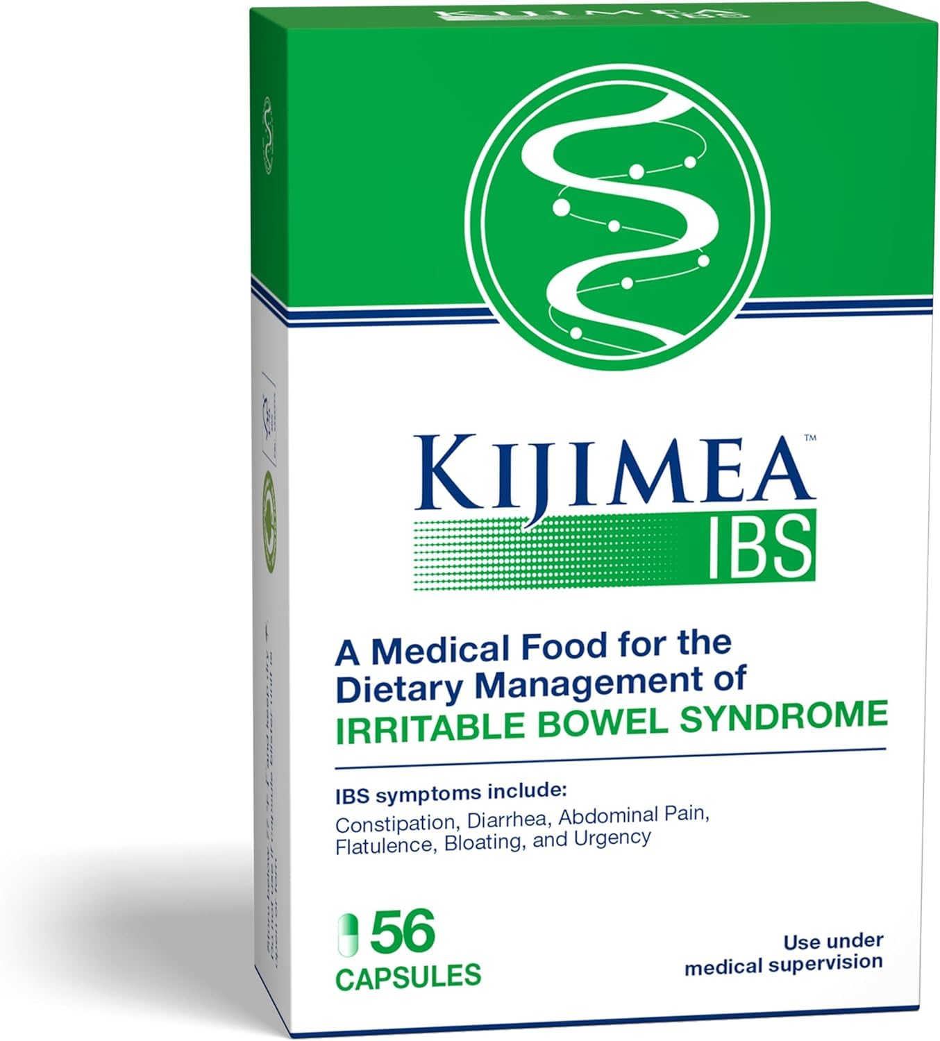Close-up of Kijimea IBS capsules highlighting easy daily dosing.