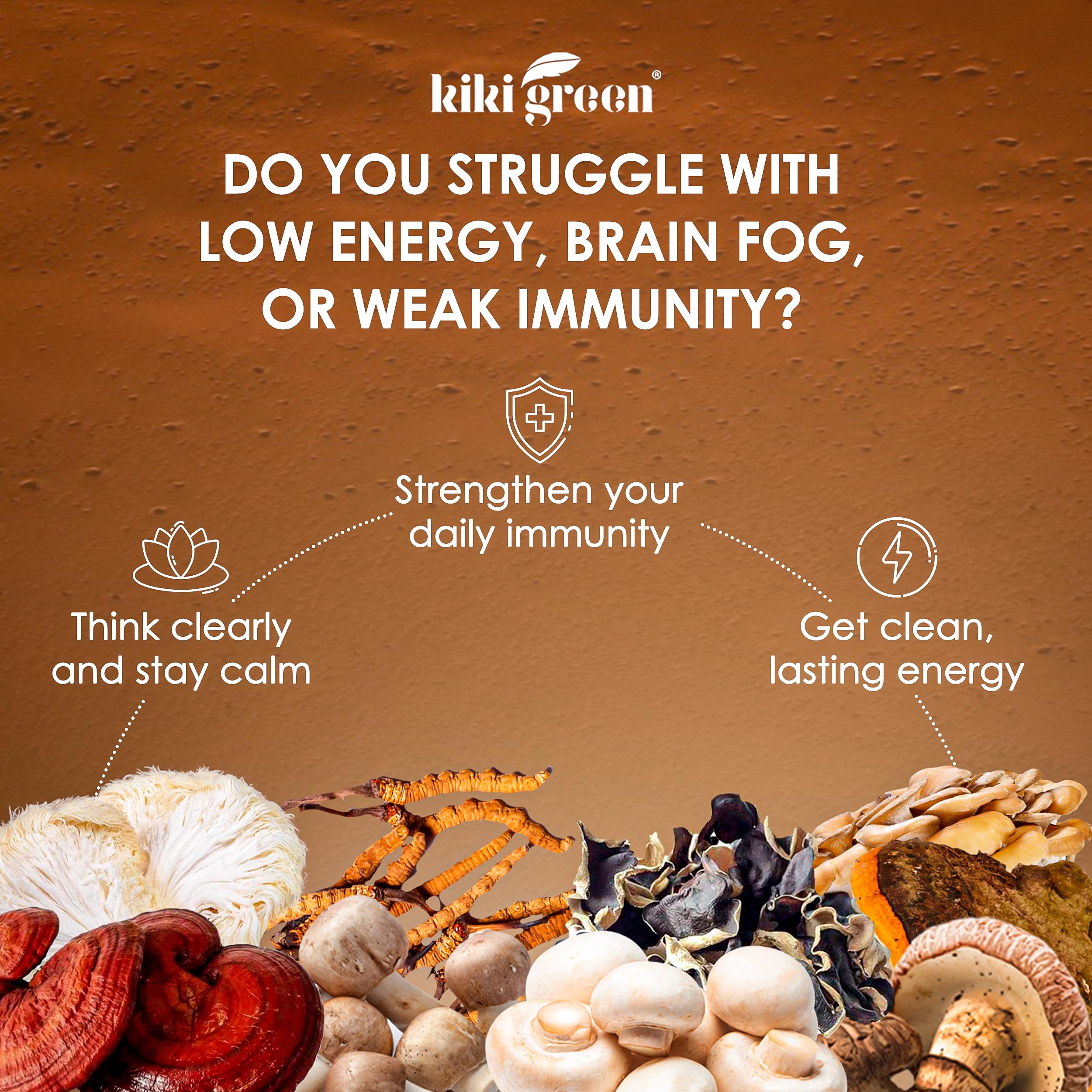 KIKI Green Chaga powder jar for antioxidant-rich routine
