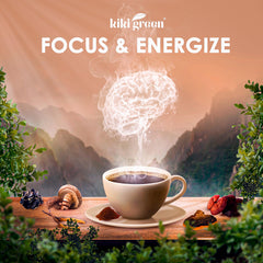 KIKI Green reishi powder container for a calming evening beverage routine