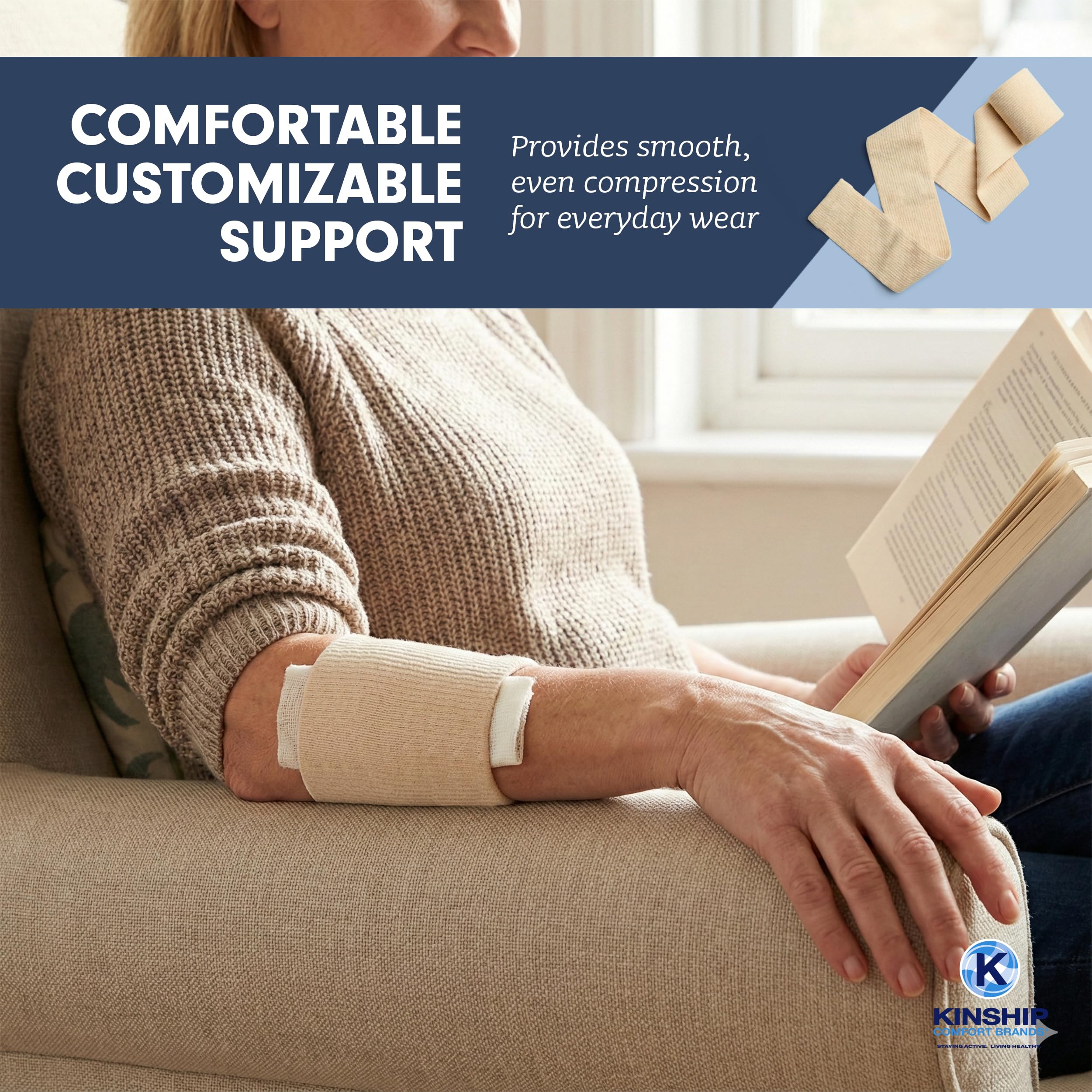 KinGrip tubular bandage covering a wound for clean protection