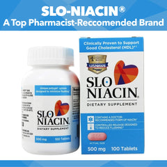 Kinara Slo-Niacin packaging with polygel release graphic, depicting gradual absorption.