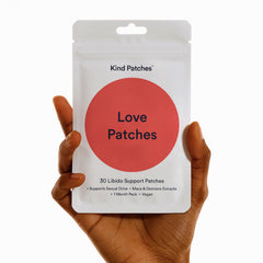Love Patches ingredients Maca Damiana Red Ginseng illustrated.