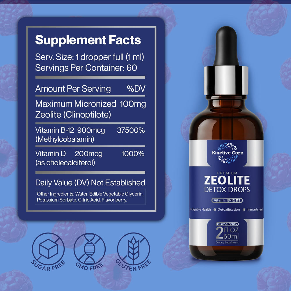 Kinetive Core Zeolite Drops dropper for precise daily dosing