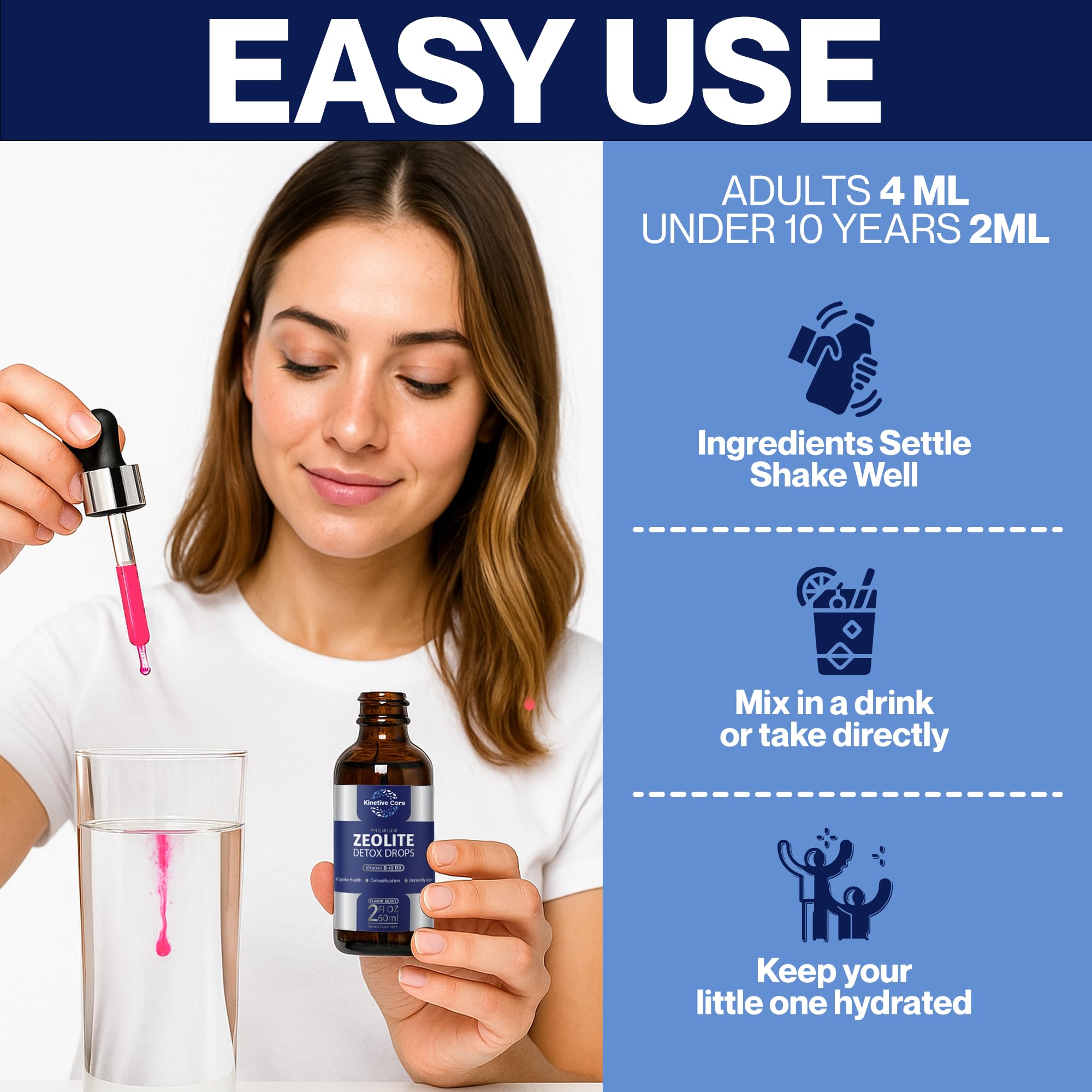 Kinetive Core Zeolite Drops liquid formula enhancing energy and focus