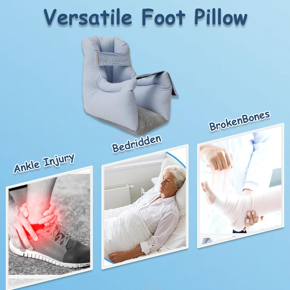 King Mills bed-sore support boot shown during home recovery use
