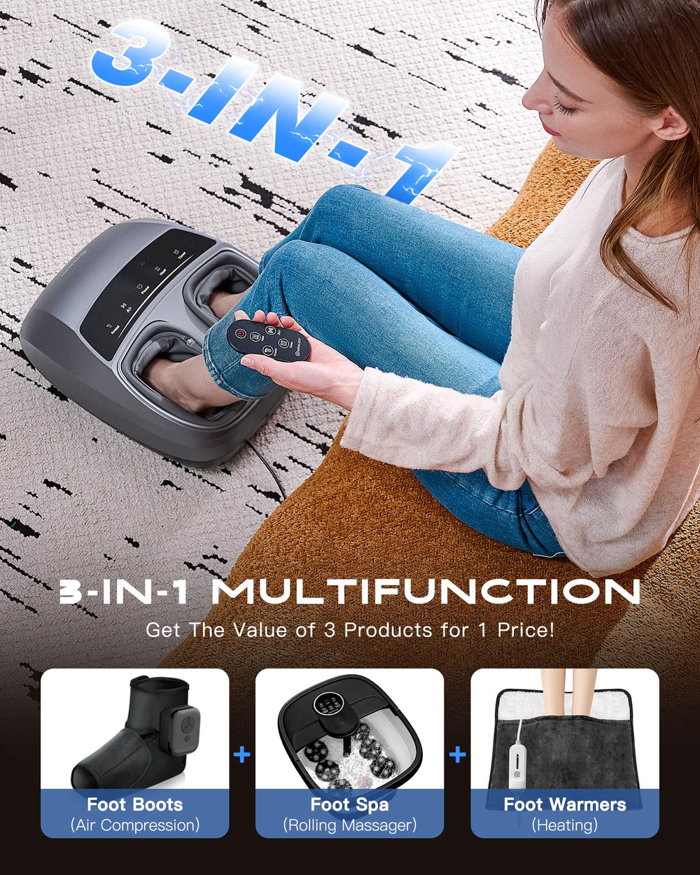Kingjoy foot massager compact design fits home office and travel.