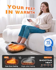Kingjoy foot massager heat zones targeting tops and soles for soothing warmth.