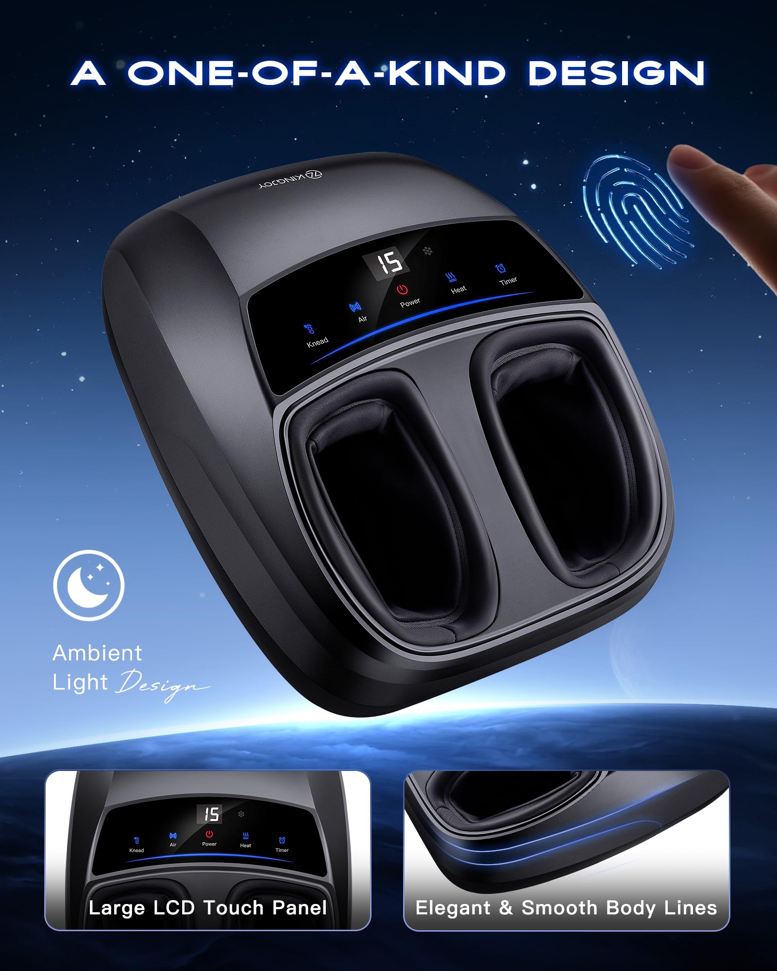 Kingjoy Foot Massager removable cover simplifies hygiene after use.