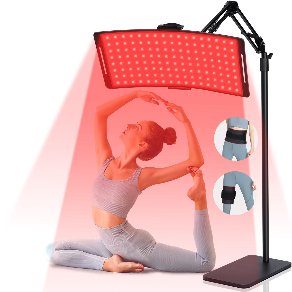 KingPavonini 136-led dual-wave panel targeting surface skin and deeper tissues.