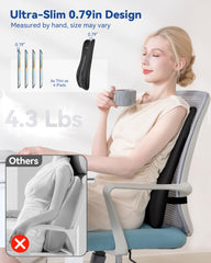 Ultra-slim KingPavonini design fits chairs and car seats for on-the-go relief.