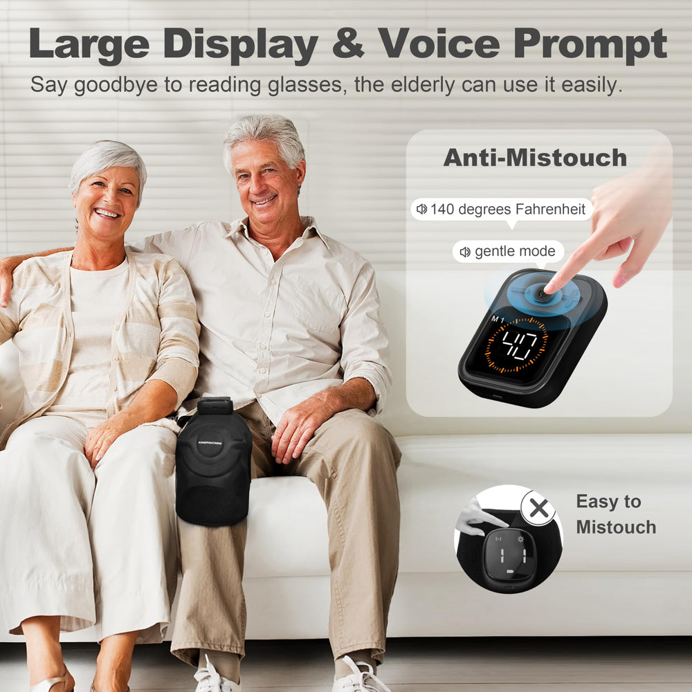 KingPavonini knee massager with four motors providing thorough knee coverage
