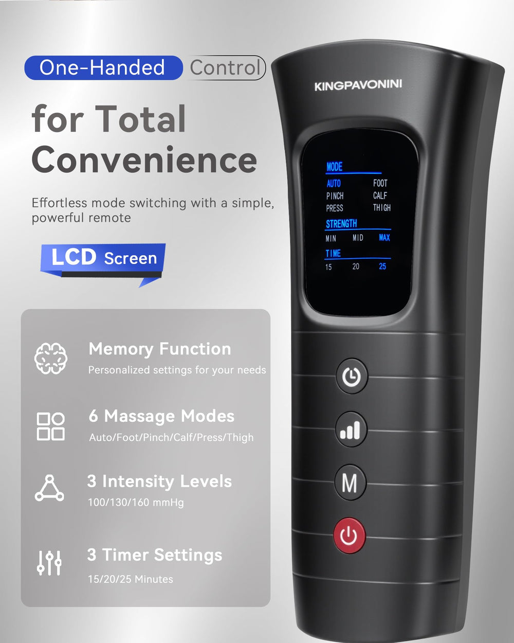 KingPavonini leg massager portable with carrying bag for travel